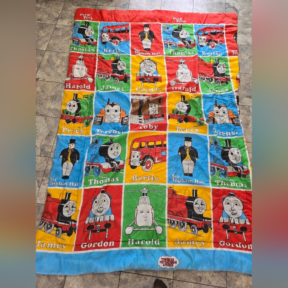 HTF 1992 Thomas The Tank Engine & Friends Twin Comforter 84" X 61" Vintage
